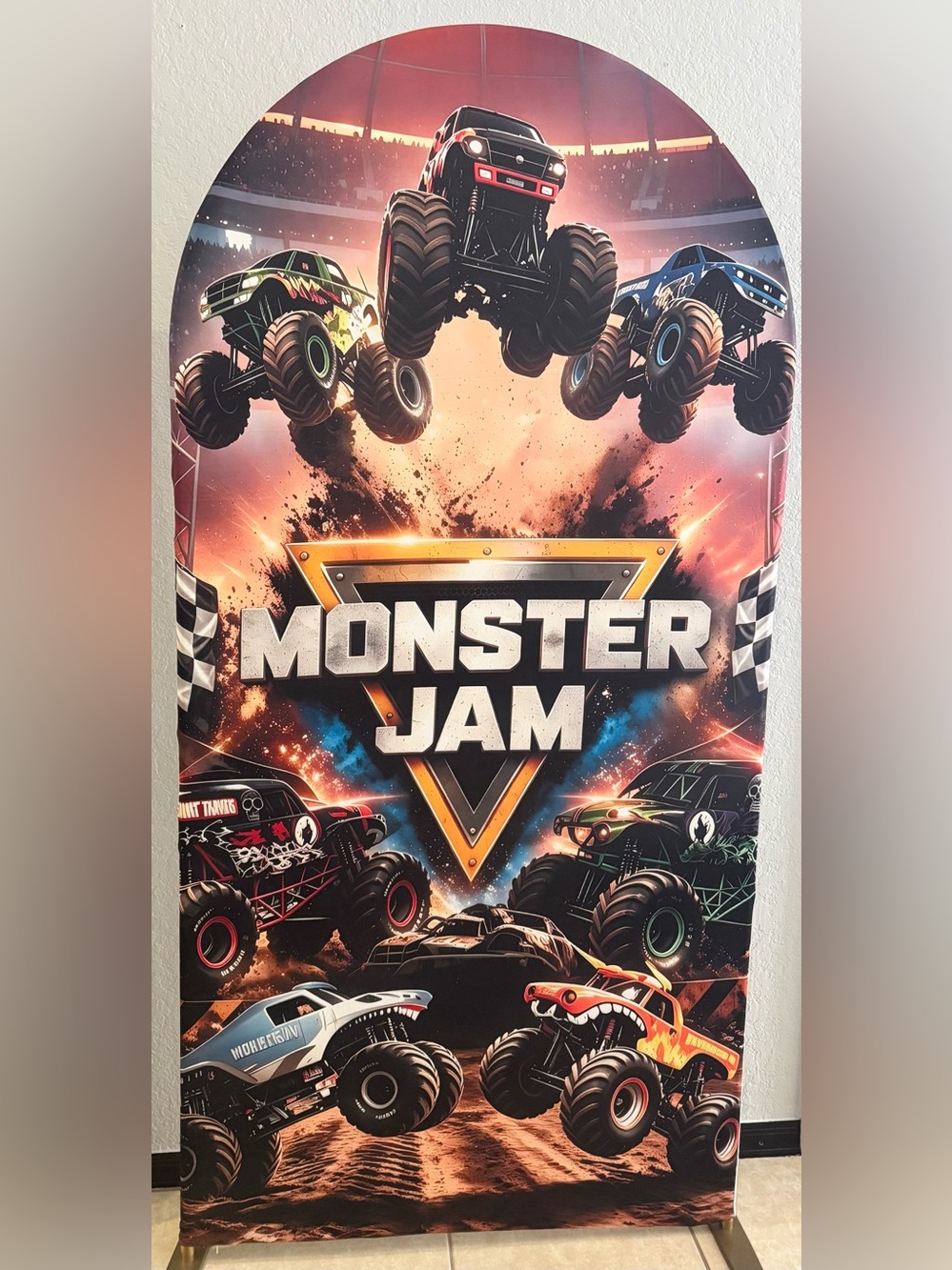 Monster Jam Birthday Arch Backdrop Cover